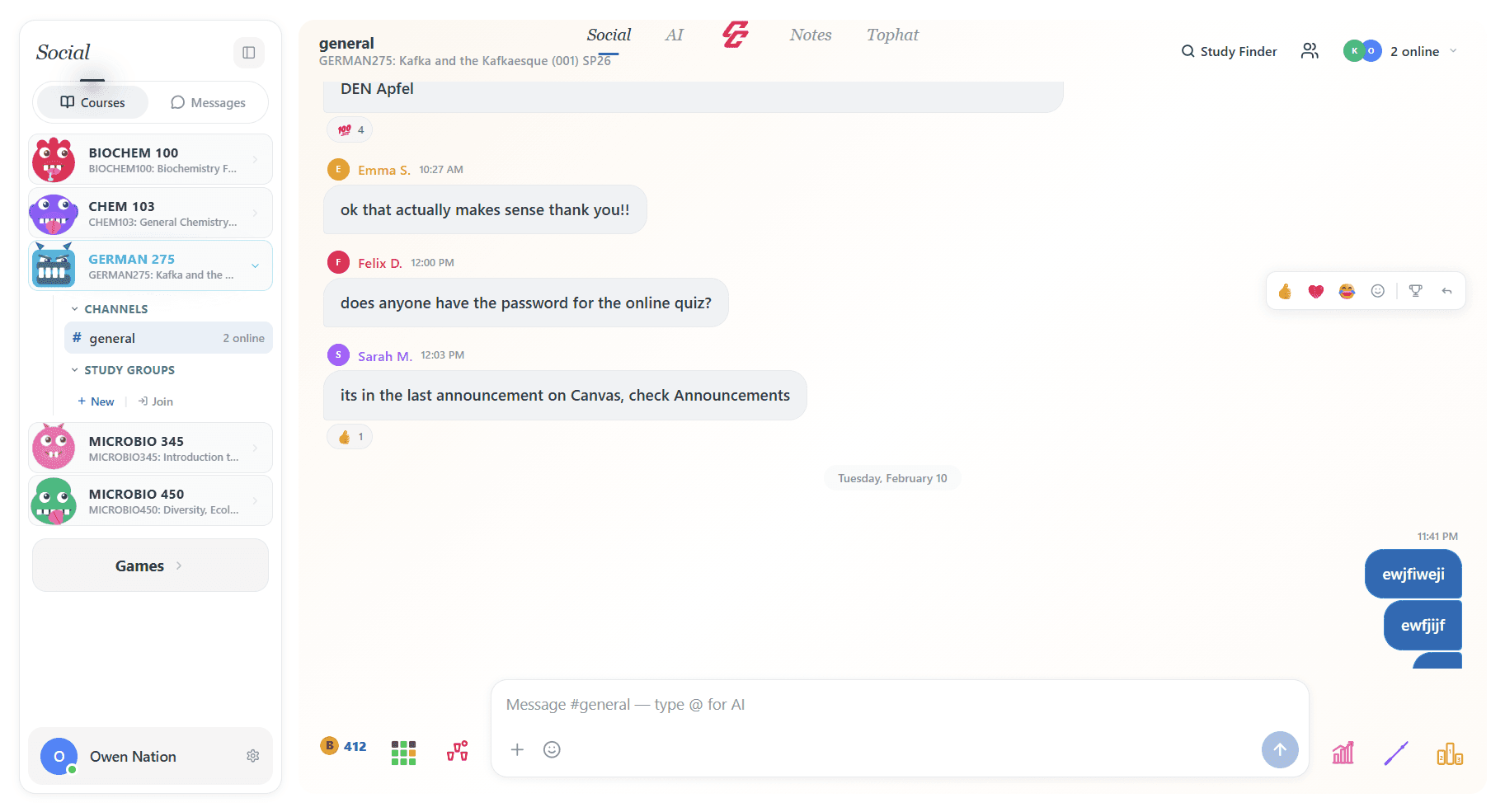 every class gets its own room.